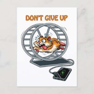 Lustige erschöpfte Hamster-Grußkarte Postkarte