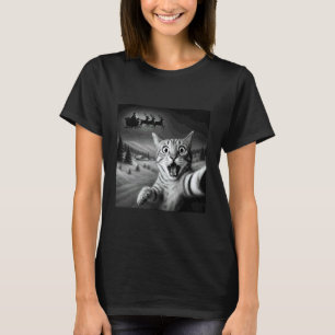 Lustige Erschütterte Katze Selfie Weihnachtsmann S T-Shirt