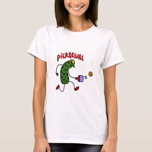Lustige Essiggurke, die Pickleball Aktions-Entwurf T-Shirt (Vorderseite)