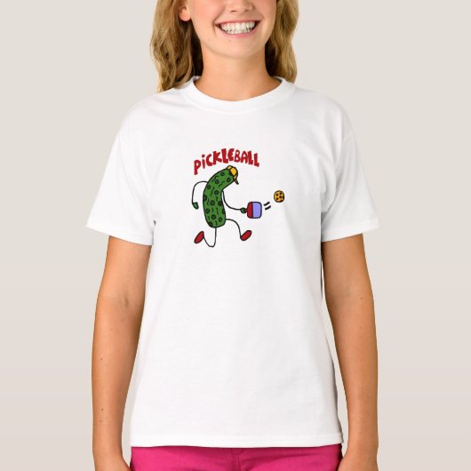 Lustige Essiggurke, die Pickleball Aktions-Entwurf T-Shirt (Vorderseite)