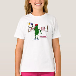Lustige Essiggurke, die Pickleball mit Nettokunst T-Shirt