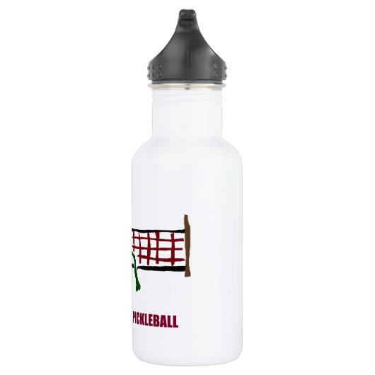 Lustige Essiggurke, die Pickleball mit Nettokunst Trinkflasche (Rechts)