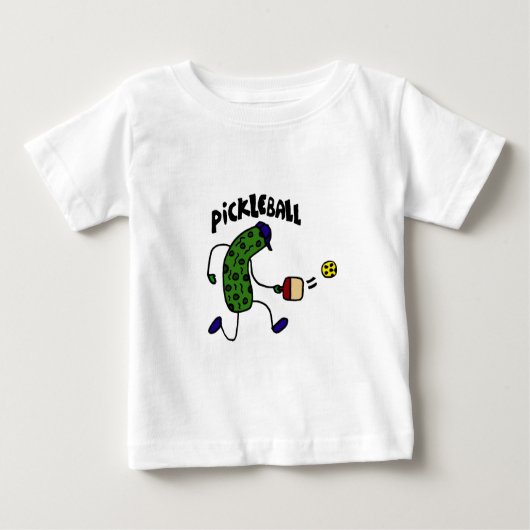 Lustige Essiggurke, die Pickleball spielt Baby T-shirt (Vorderseite)