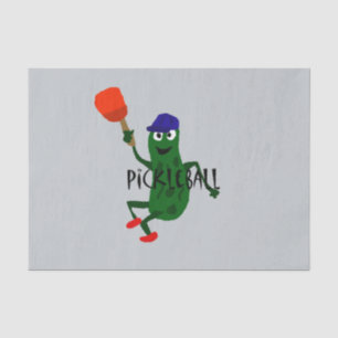 Lustige Essiggurke, die Pickleball spielt Seidenpapier