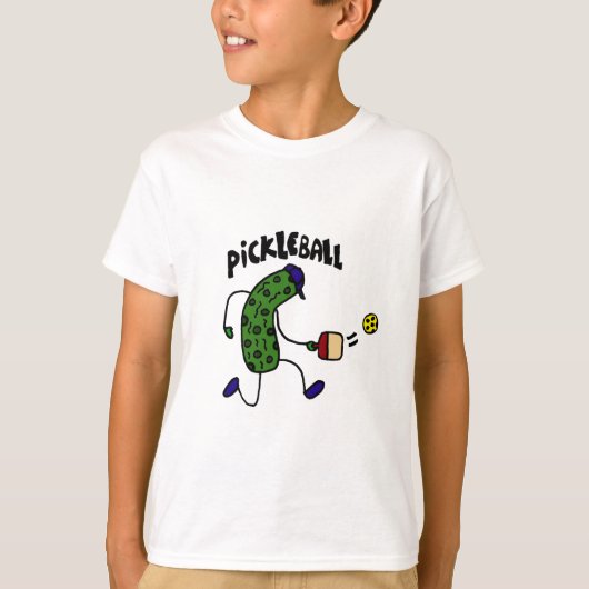 Lustige Essiggurke, die Pickleball spielt T-Shirt (Vorderseite)