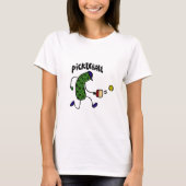 Lustige Essiggurke, die Pickleball spielt T-Shirt (Vorderseite)