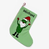 Lustige Essiggurke im Kleiner Weihnachtsstrumpf (Vorderansicht (hängend))