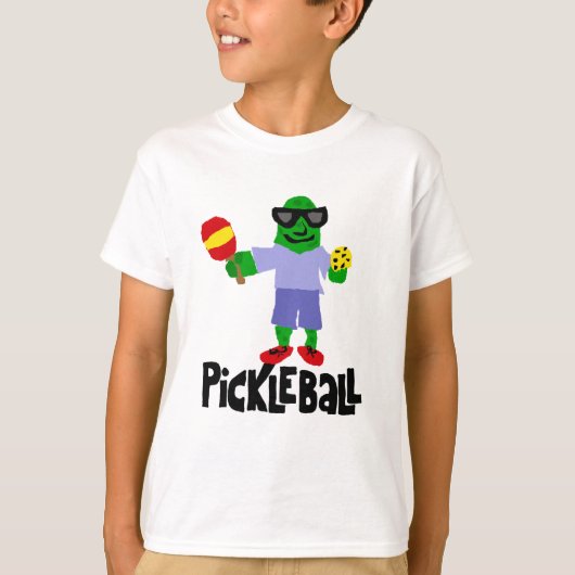 Lustige Essiggurke mit Pickleball Paddel T-Shirt (Vorderseite)