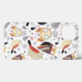 Lustige Eule der Beschaffenheit Case-Mate iPhone Hülle (Rückseite (Horizontal))