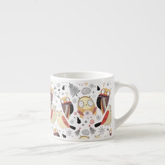 Lustige Eule der Beschaffenheit Espressotasse (Rechts)