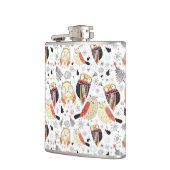 Lustige Eule der Beschaffenheit Flachmann (Links)