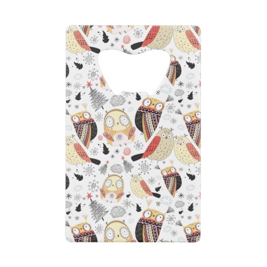 Lustige Eule der Beschaffenheit Geldbeutel Flaschenöffner (Vorderseite)