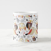 Lustige Eule der Beschaffenheit Jumbo-Tasse (Vorderseite)