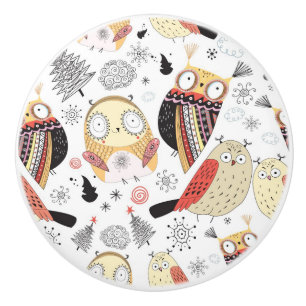 Lustige Eule der Beschaffenheit Keramikknauf