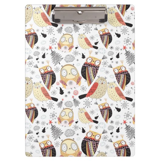 Lustige Eule der Beschaffenheit Klemmbrett (Vorderseite)