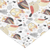 Lustige Eule der Beschaffenheit Kurzer Tischläufer (Ecke)