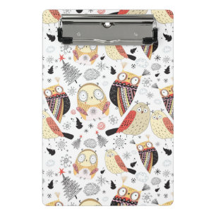 Lustige Eule der Beschaffenheit Mini Klemmbrett