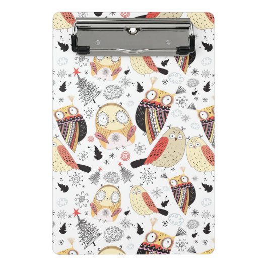 Lustige Eule der Beschaffenheit Mini Klemmbrett (Vorderseite)