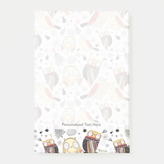 Lustige Eule der Beschaffenheit Post-it Klebezettel (Vorderseite)