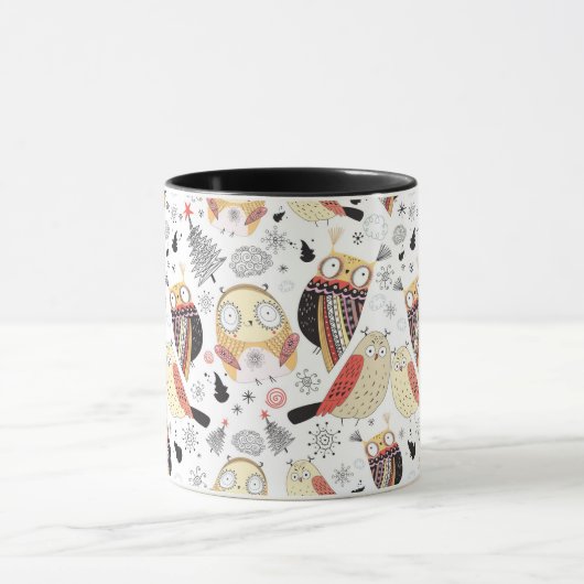 Lustige Eule der Beschaffenheit Tasse (Zentrum)