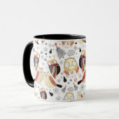 Lustige Eule der Beschaffenheit Tasse (Vorderseite Links)