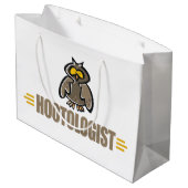 Lustige Eule Große Geschenktüte (Rückseite Schrägansicht)