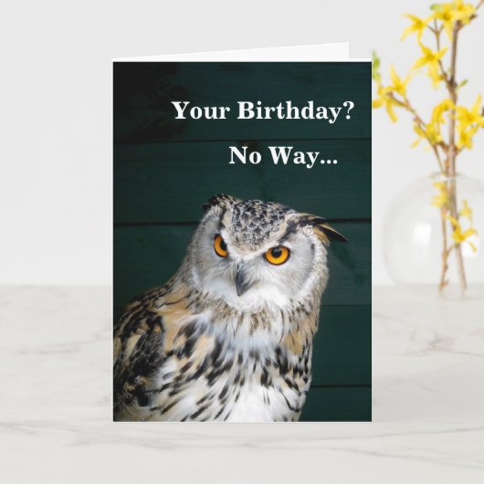 Lustige Eule Karte (Gelbe Blume)