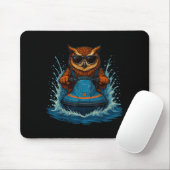 Lustige Eule mit Sonnenbrille Tier Jet Ski Fahrer Mousepad (Mit Mouse)
