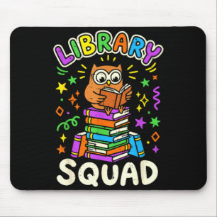 Lustige Eulen-Bibliotheksgruppe lesender Buchliebh Mousepad