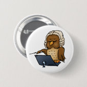 Lustige Eulen Dirigent Cartoon Button (Vorne & Hinten)