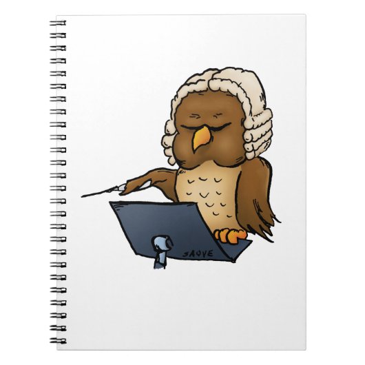 Lustige Eulen Dirigent Cartoon Notizblock (Vorderseite)