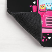 Lustige Eulen Schulbusfahrer frohen ValentinstagF Mousepad (Ecke)