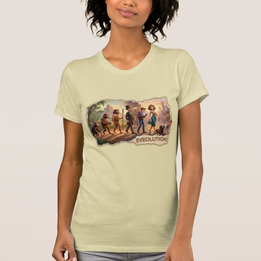 Lustige Evolution der Frauen T-Shirt (Vorderseite)