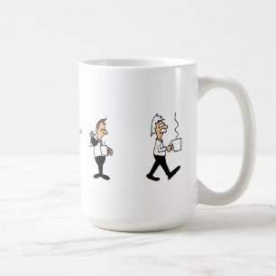 Lustige Evolution der Kaffee-Trinker Kaffeetasse
