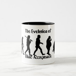 Lustige Evolution der Mann-Parodie Zweifarbige Tasse