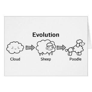 Lustige Evolution der Wolke in Schaf und Pudel
