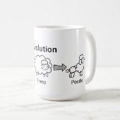 Lustige Evolution der Wolke in Schafe und in Pudel Kaffeetasse (VorderseiteRechts)