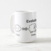 Lustige Evolution der Wolke in Schafe und in Pudel Kaffeetasse (Vorderseite Links)