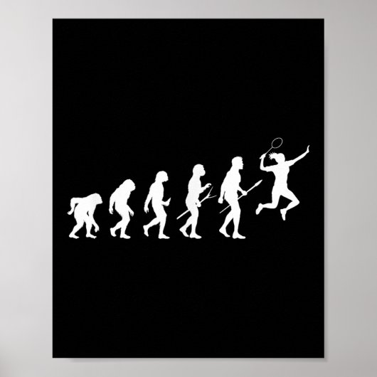 Lustige Evolution einer Badminton-Spielerin Frauen Poster (Vorne)