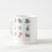 Lustige Evolution von Kameras - Fotografie Kaffeetasse (Vorderseite Links)