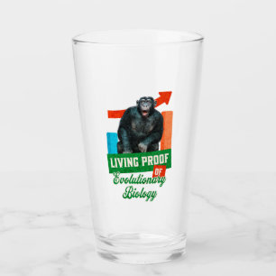 Lustige Evolutionsbiologie Schimpansen Humor Glas