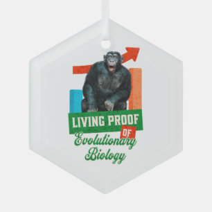 Lustige Evolutionsbiologie Schimpansen Humor Ornament Aus Glas