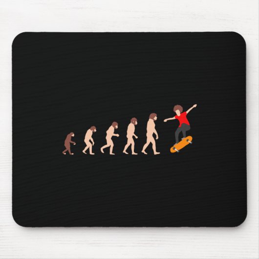 Lustige Evolutionstheorie Skateboarding Mousepad (Vorne)