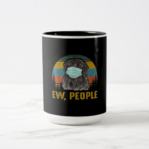Lustige Ew Leute Vintage Retro Neufundländer Hund Zweifarbige Tasse