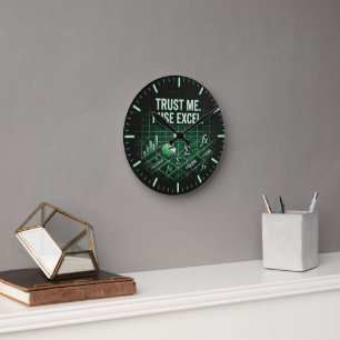 Lustige Excel-Wanduhr für Trader und Buchhalter Runde Wanduhr