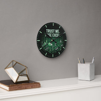 Lustige Excel-Wanduhr für Trader und Buchhalter Runde Wanduhr