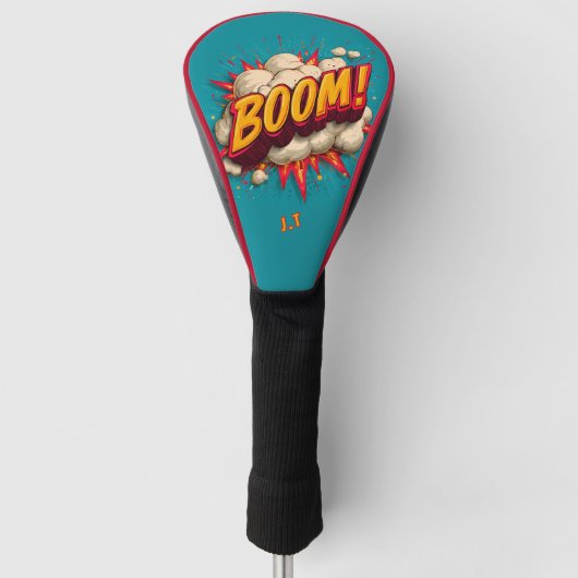 Lustige Explosion "BUMS!" Retro-Comic-Grafik Bold Golf Headcover (Vorderseite)