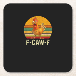 Lustige F-Caw-F Hühner-Shirts F-Caw-F Hühner Vinta Rechteckiger Pappuntersetzer