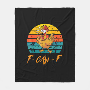 Lustige F-Caw-F Hühner-Shirts Sonnenuntergang Vint Fleecedecke