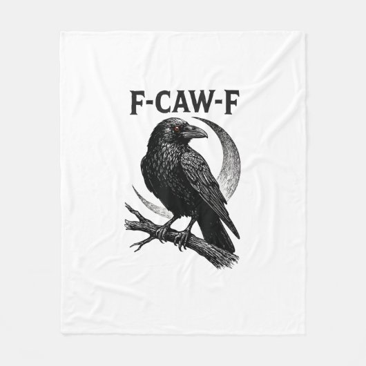 Lustige F-Caw-F Krähe Retro-Grafik Fleecedecke (Vorderseite)